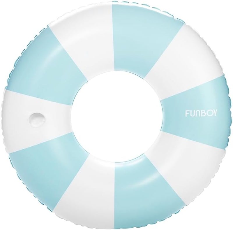 FUNBOY Giant Vintage Stripe Inflatable Tube Pool Float with Cup Holder 48" Large Pool Float for Adults Inner Tube Swimming Pool Toys Swim Rings Pool Lounger Float for Pool Party & Summer - Image 1